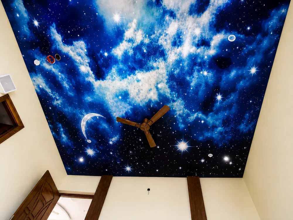 After Customized Ceiling Wallpaper Installation